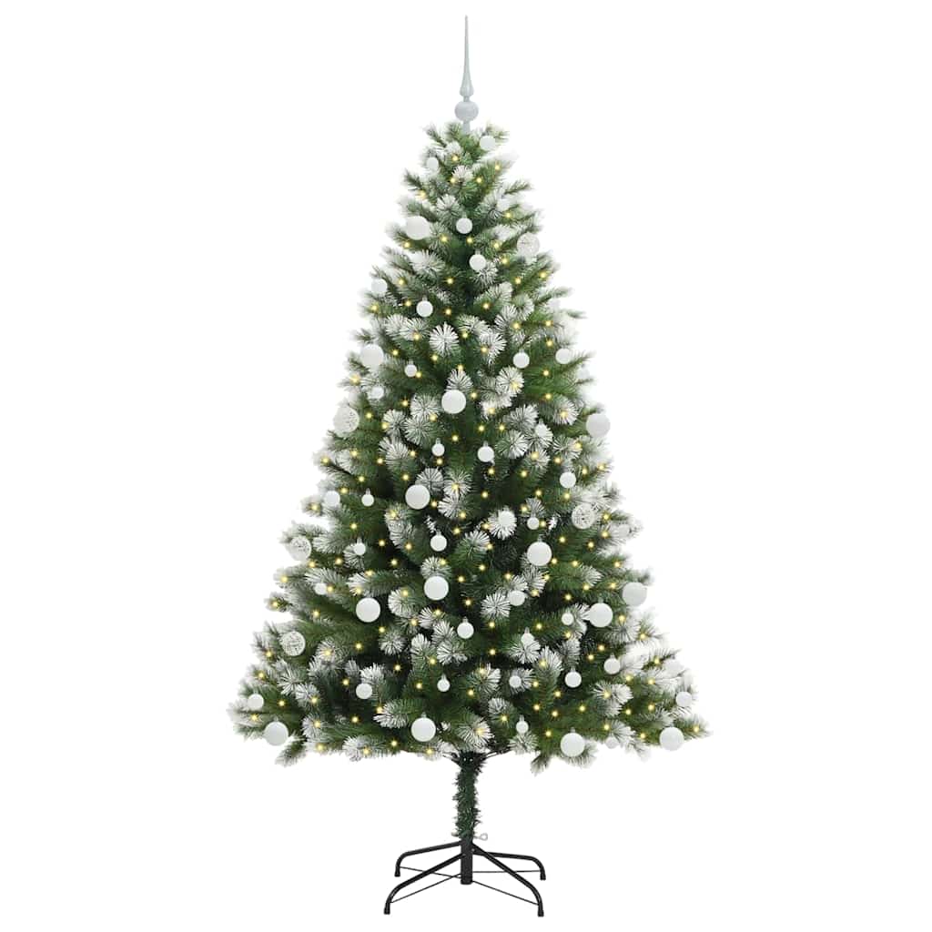 Vidaxl kunstmatige scharnierkerstboom met bedekte sneeuw 180 cm