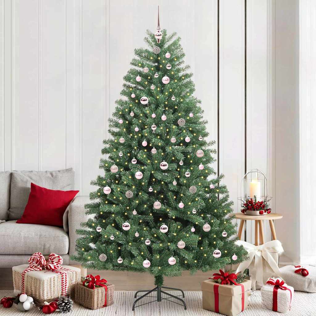 Vidaxl kunstmatige inklapbare kerstboom groen 210 cm pvc en metaal