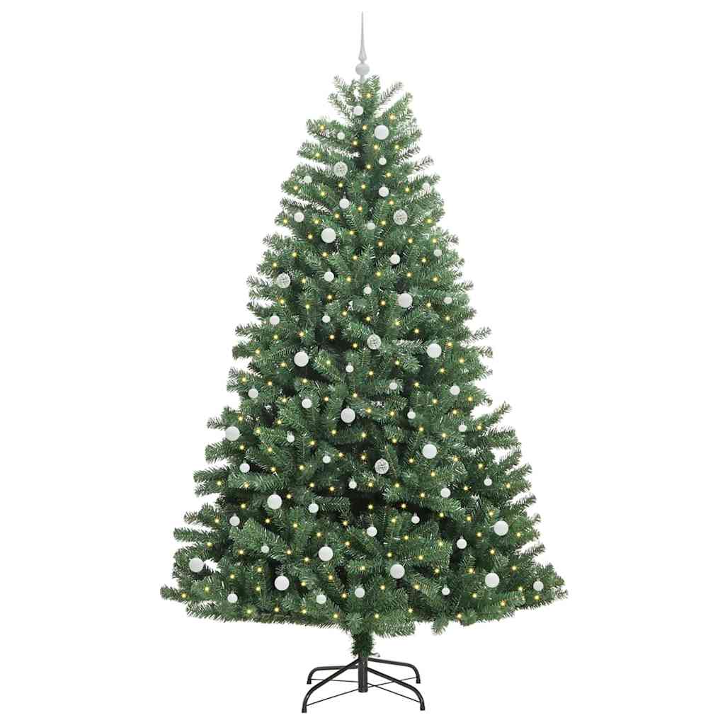 Vidaxl kunstmatige inklapbare kerstboom groen 240 cm pvc en metaal