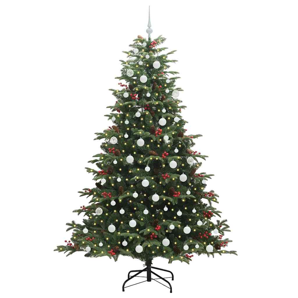 Vidaxl kunstkerstboom groen 210 cm pvc en metaal en plastic