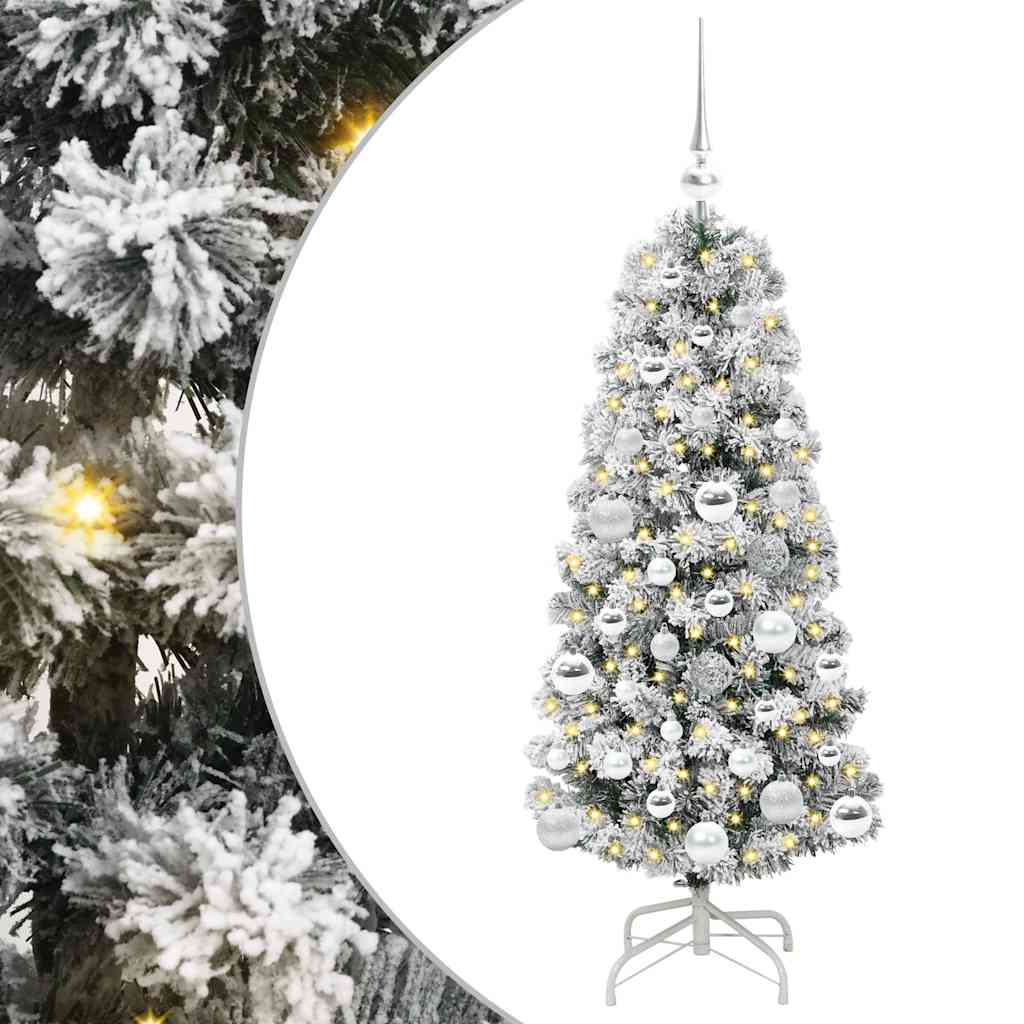 Vidaxl kunstmatige inklapbare kerstboom groen en wit 120 cm