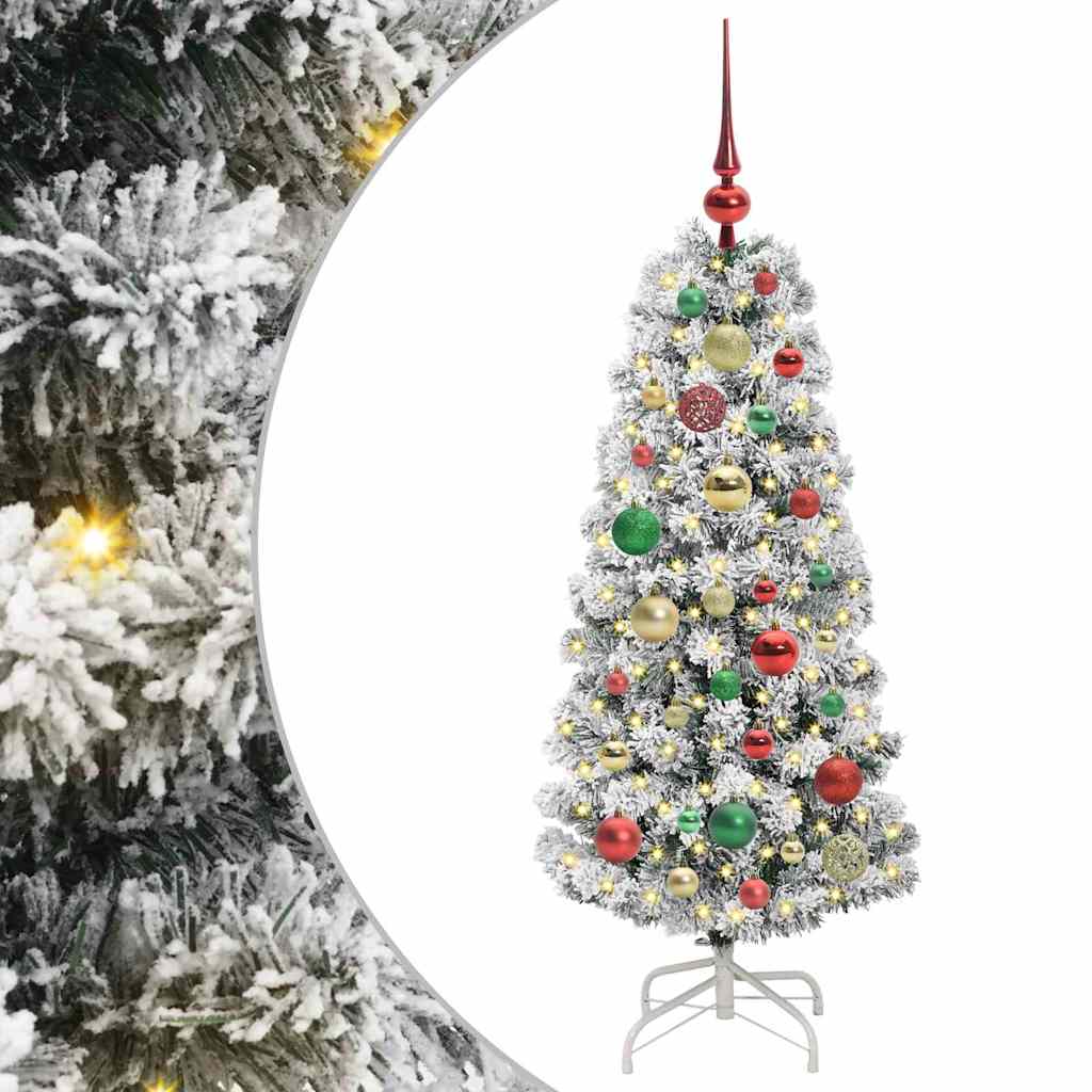 Vidaxl kunstmatige inklapbare kerstboom groen en wit 120 cm