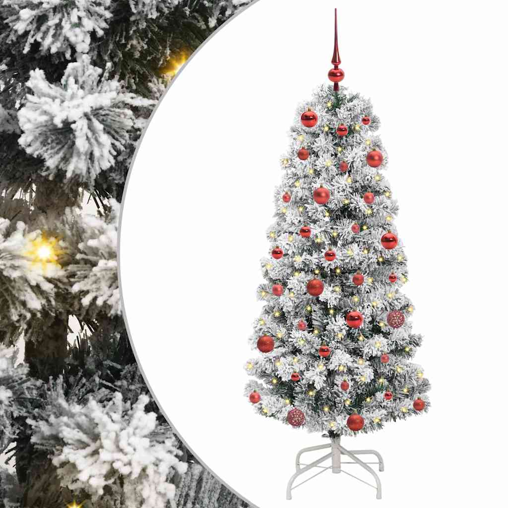 Vidaxl kunstmatige inklapbare kerstboom groen en wit 150 cm