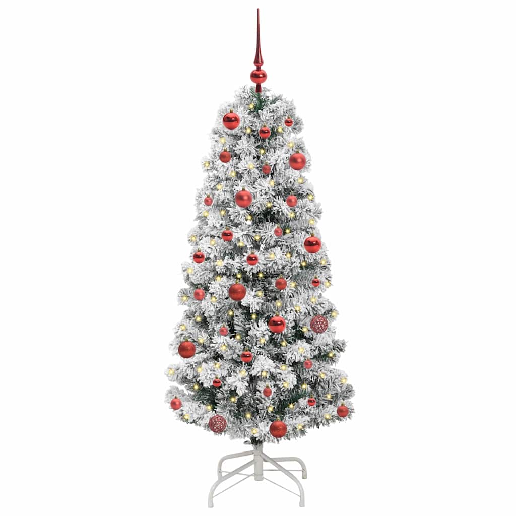 Vidaxl kunstmatige inklapbare kerstboom groen en wit 150 cm