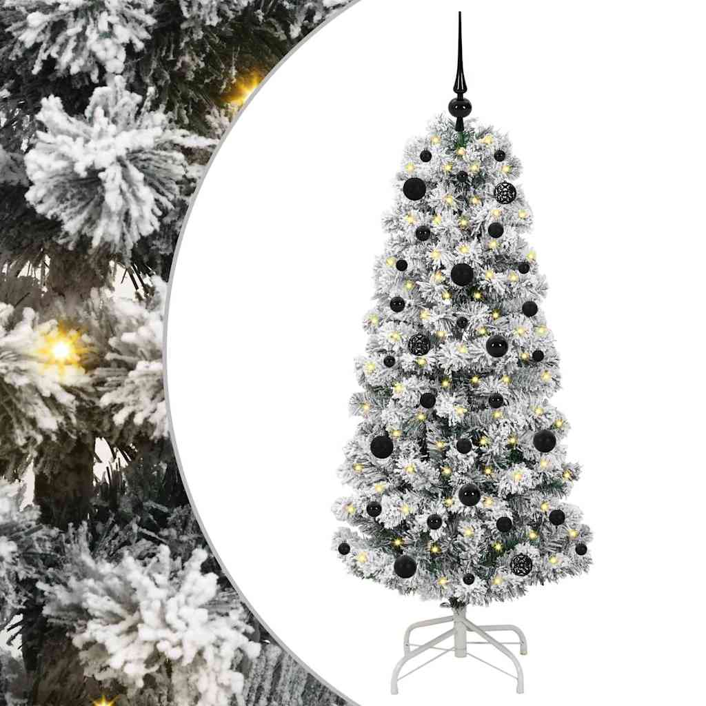 Vidaxl kunstmatige inklapbare kerstboom groen en wit 150 cm