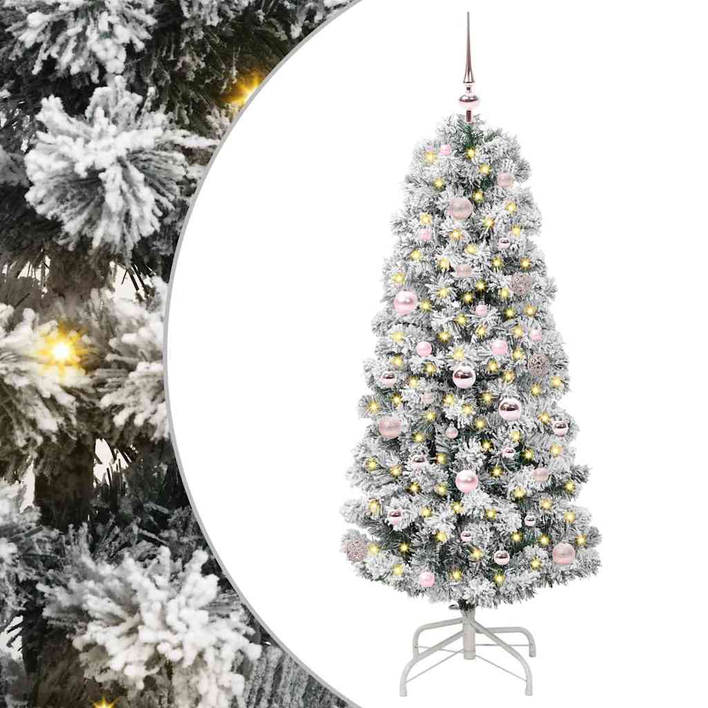 Vidaxl kunstmatige inklapbare kerstboom groen en wit 150 cm