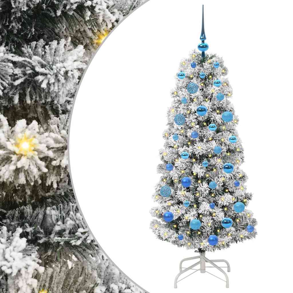 Vidaxl kunstmatige inklapbare kerstboom groen en wit 150 cm