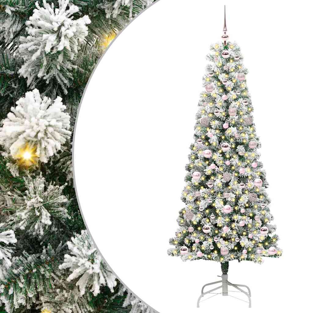 Vidaxl kunstmatige inklapbare kerstboom groen en wit 180 cm