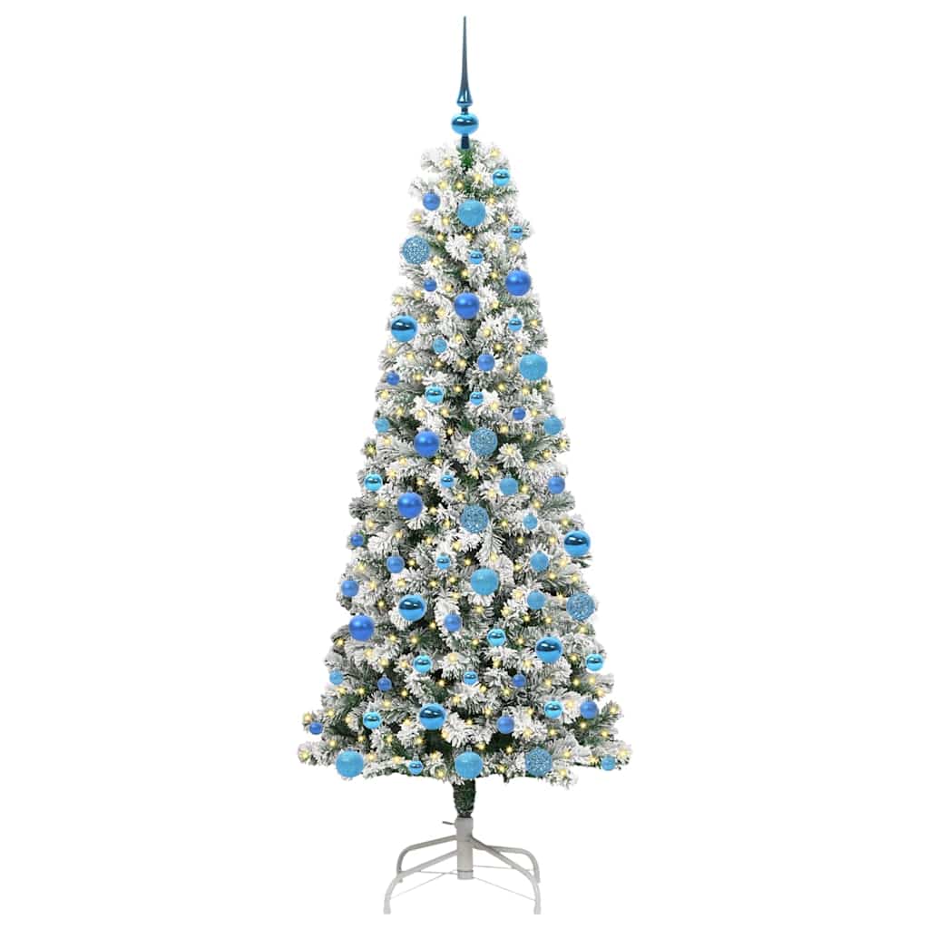 Vidaxl kunstmatige inklapbare kerstboom groen en wit 180 cm