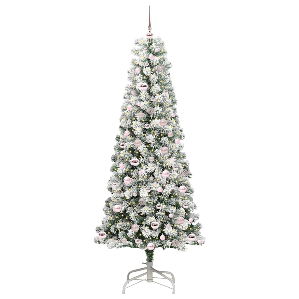 Vidaxl kunstmatige inklapbare kerstboom groen en wit 210 cm