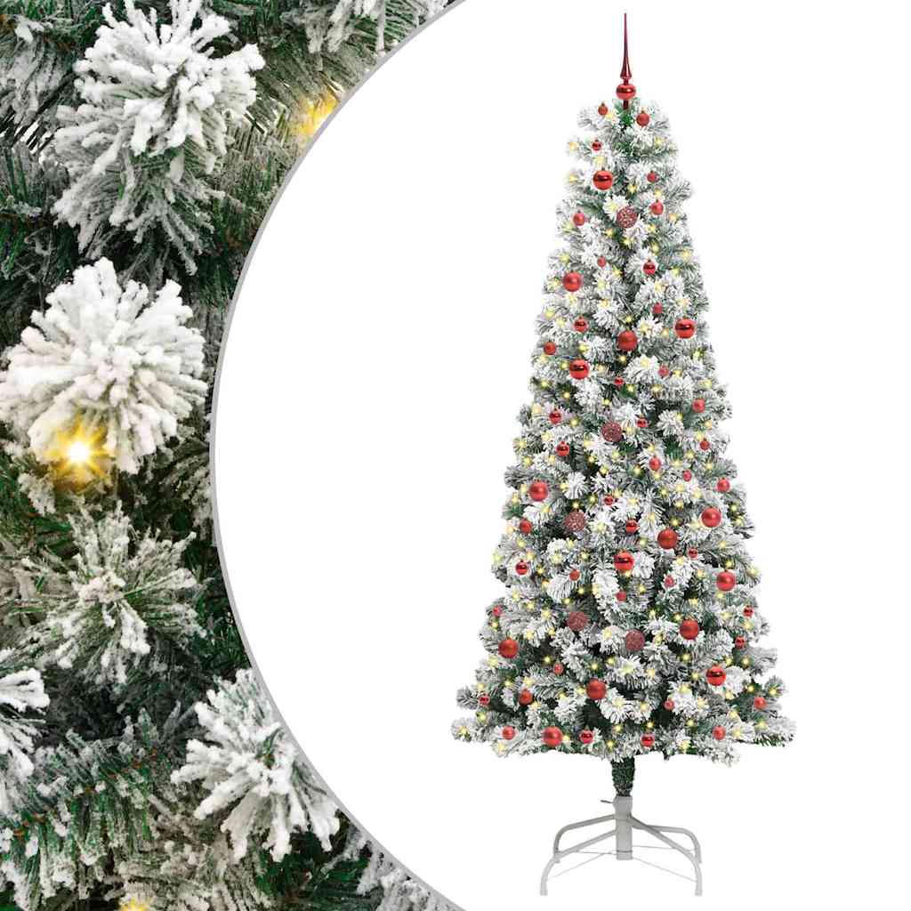Vidaxl kunstmatige inklapbare kerstboom groen en wit 240 cm