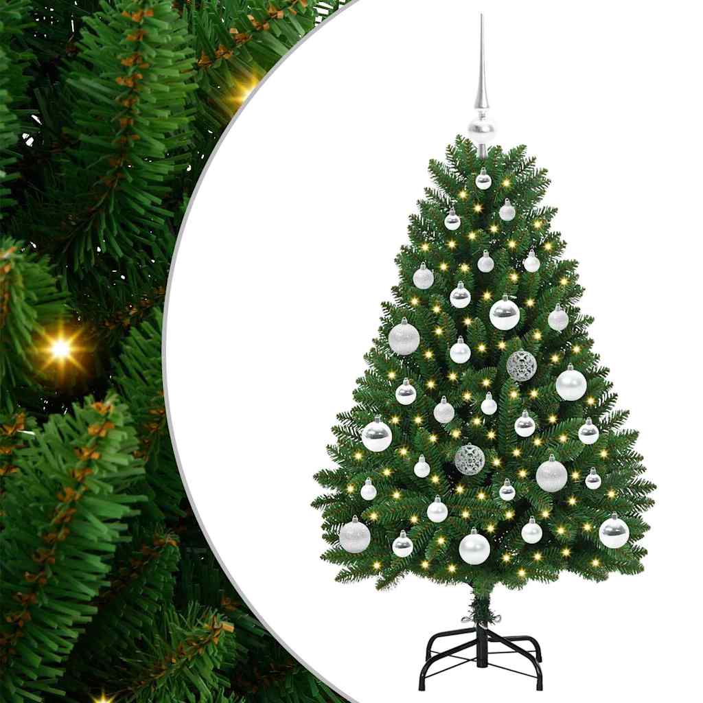 Vidaxl kunstkerstboom met 150 led groen 120 cm pvc en metaal