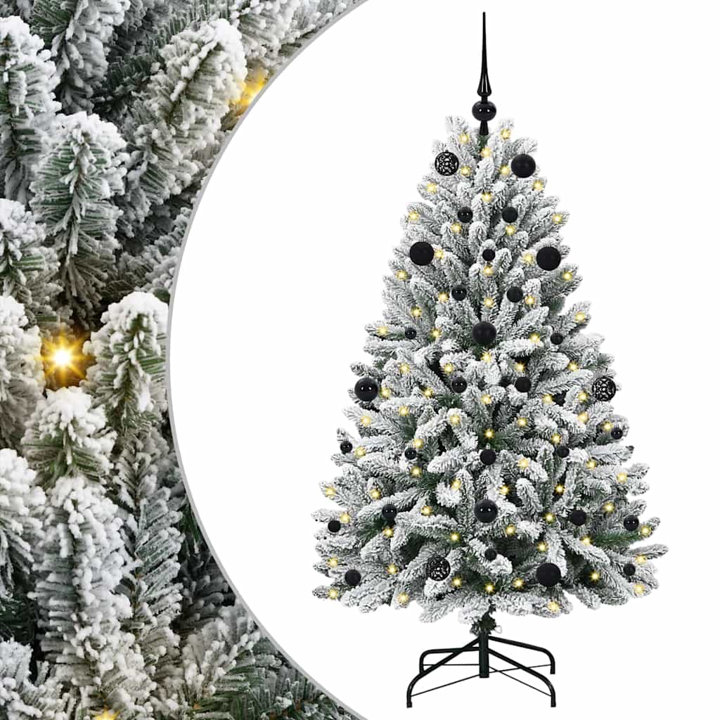 Vidaxl kunstkerstboom met 150 led groen en wit 150 cm pvc en metaal