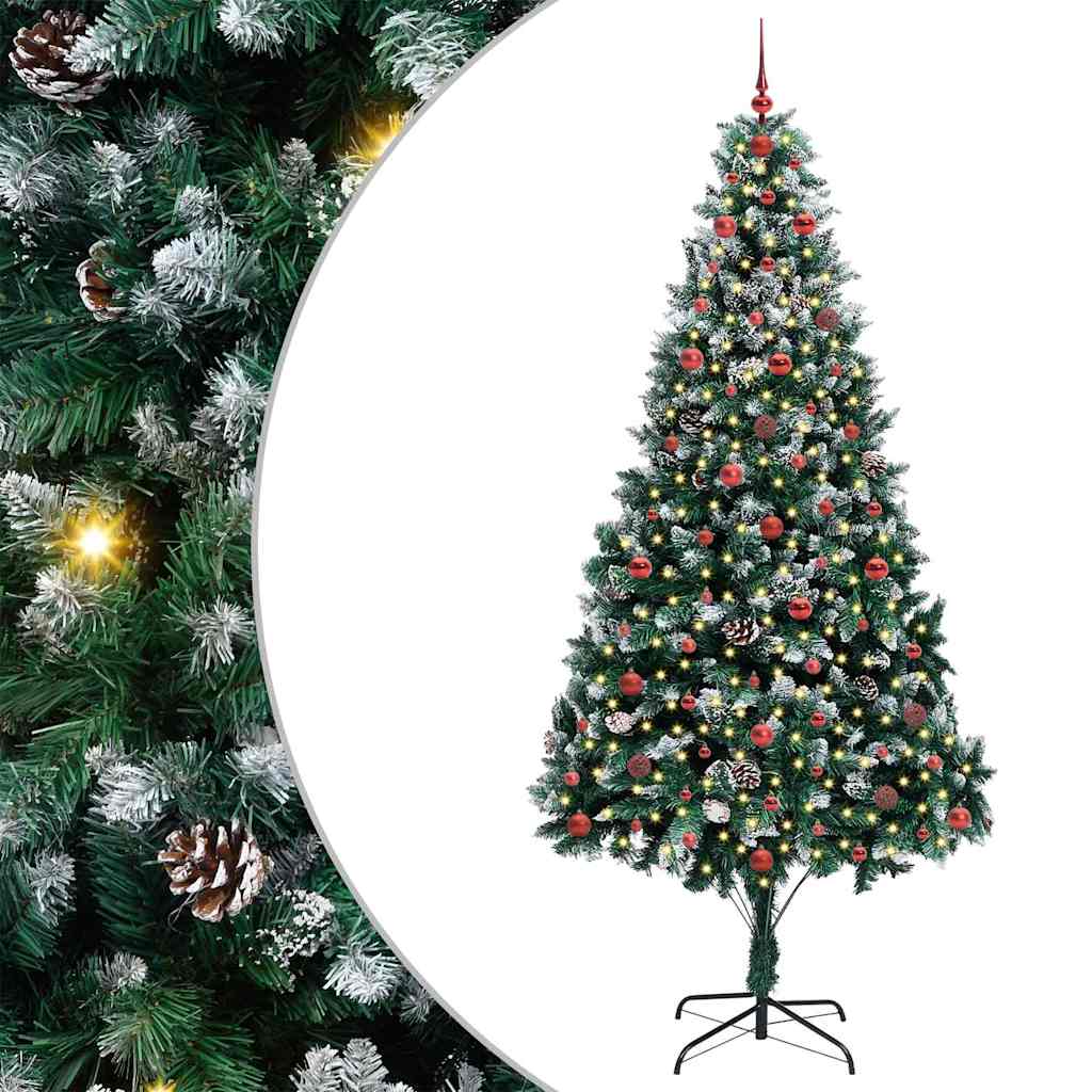 Vidaxl kunstkerstboom groen 240 cm pvc en staal en kunststof