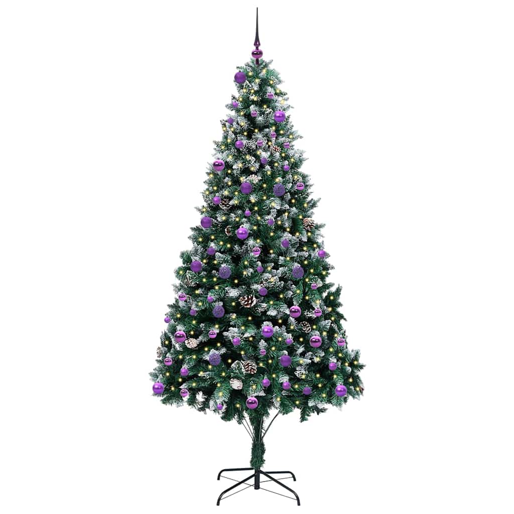 Vidaxl kunstkerstboom groen 240 cm pvc en staal en kunststof