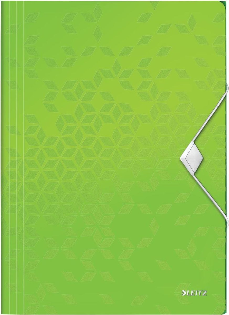 Leitz Wow Kunststoff-Elasto-Ordner für A4-Dokumente – 3-Klappen-Ordner für 150 Blatt – grün