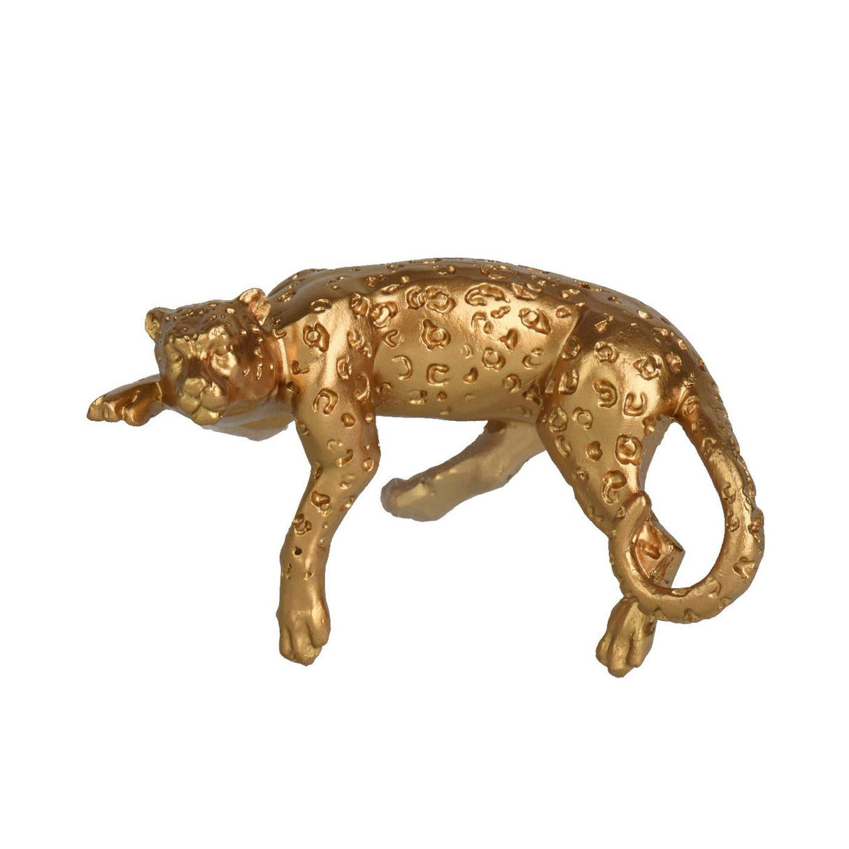 Decoris figuur luipaard polyresing goud 2x6,2x10,5cm