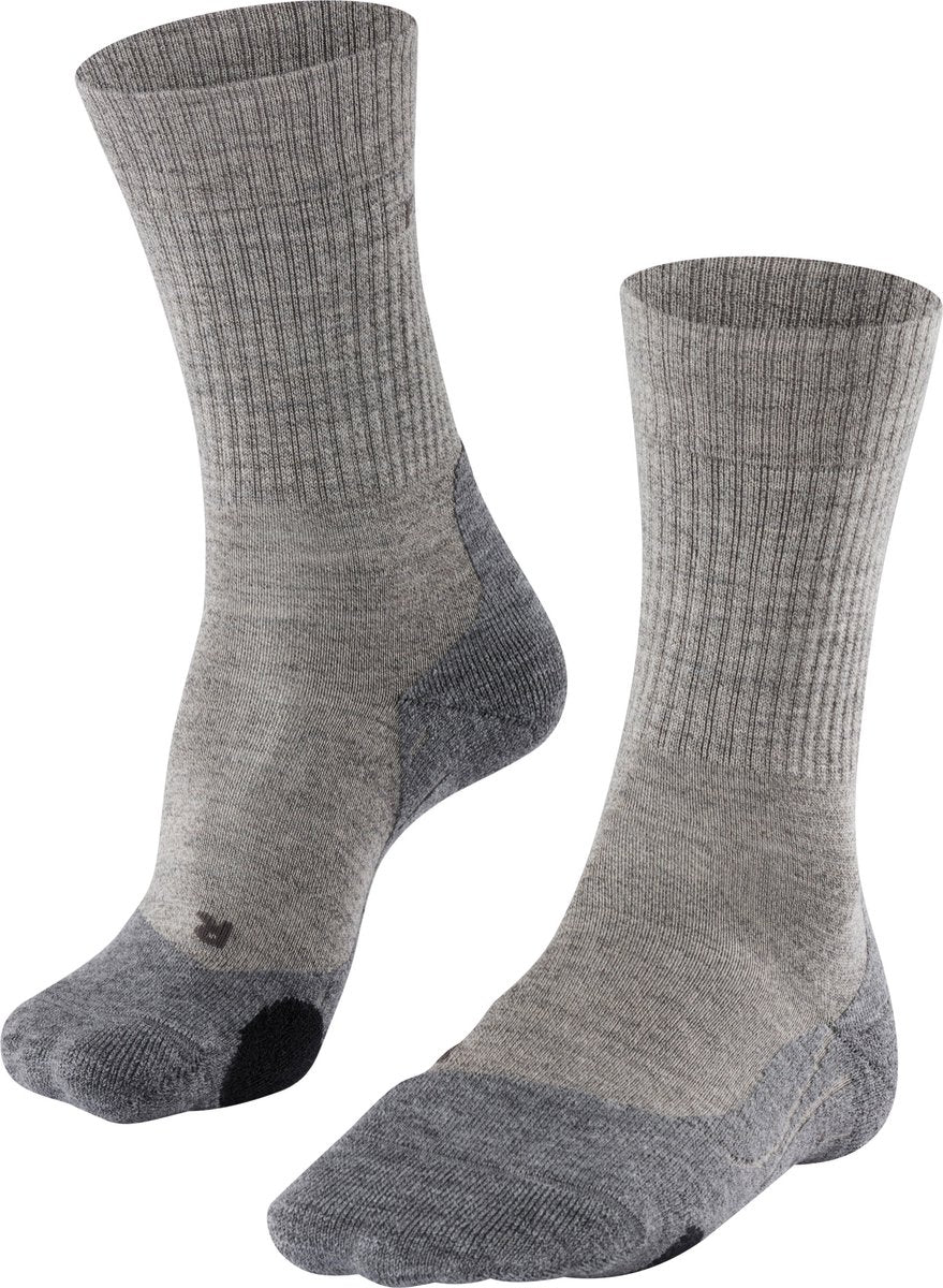 Falke TK2 Wool Wandersocken Anti-Blasen, mittlere Polsterung Merinowolle Sportsocken Damen Beige – Größe 37-38