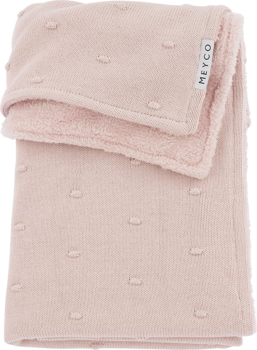 Meyco Baby-Mini-Knoten-Teddy-Kinderbettdecke – zartrosa – 100 x 150 cm – 2,0 Tog