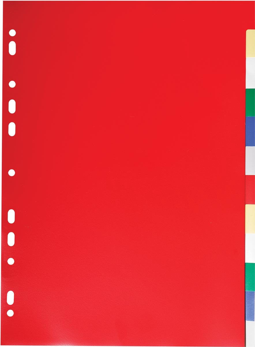 Exacompta-Register für ft A4, ab 12 100 Seiten, 12 Register, farblich sortiert