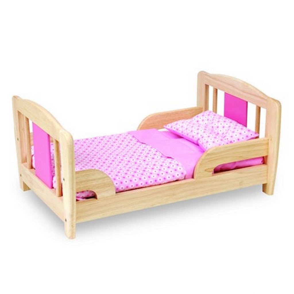 Pintoy p07541 großes Puppenbett aus Holz 53 cm