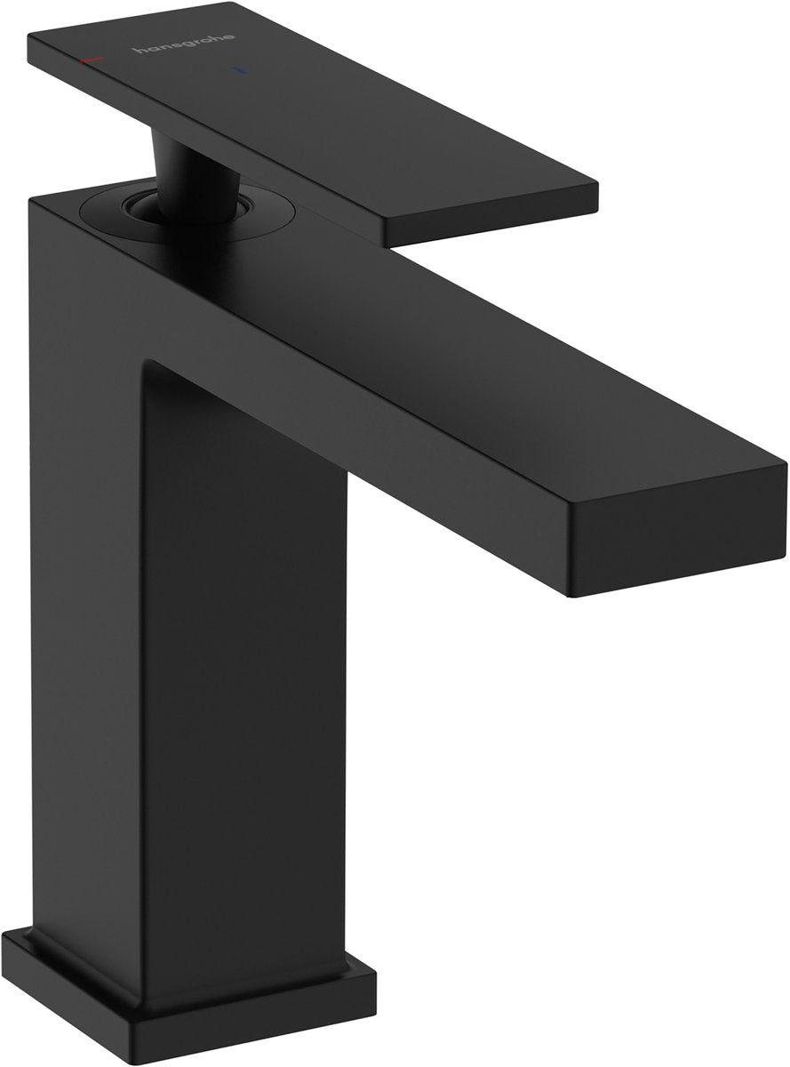 Hansgrohe tecturis e – Waschtischarmatur – Einhebelbedienung – Kaltstart energiesparend – ohne Ablaufgarnitur – 110 mm Größe – mattschwarz