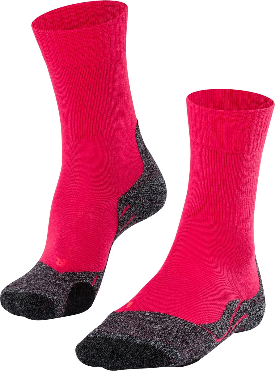Falke TK2 Anti-Blister Wandersocken aus dickem Woll-Funktionsmaterial Damen Rot – Größe 37-38