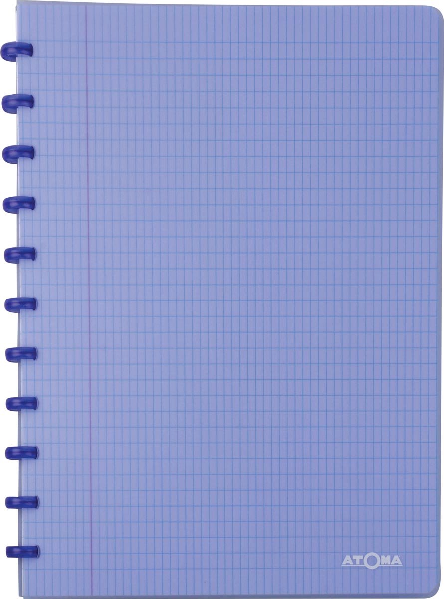 Atoma trendiges Notizbuch, ft A4, 144 Seiten, handelsüblich kariert, transparent blau