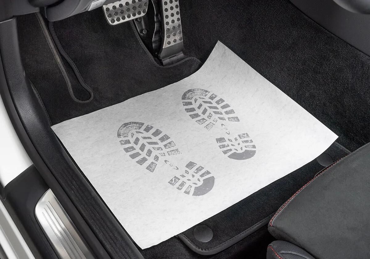 Serwo Automotive Einweg-Fußmatte aus Krepppapier. Fußraumschutz 500 St. serwo