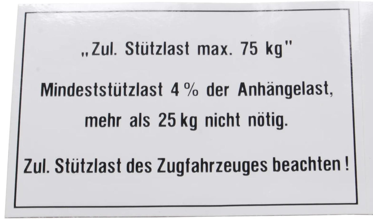 Bünteplatte statische Belastung Fahrradanhänger Belastungsplatte 75 kg 105x74 mm