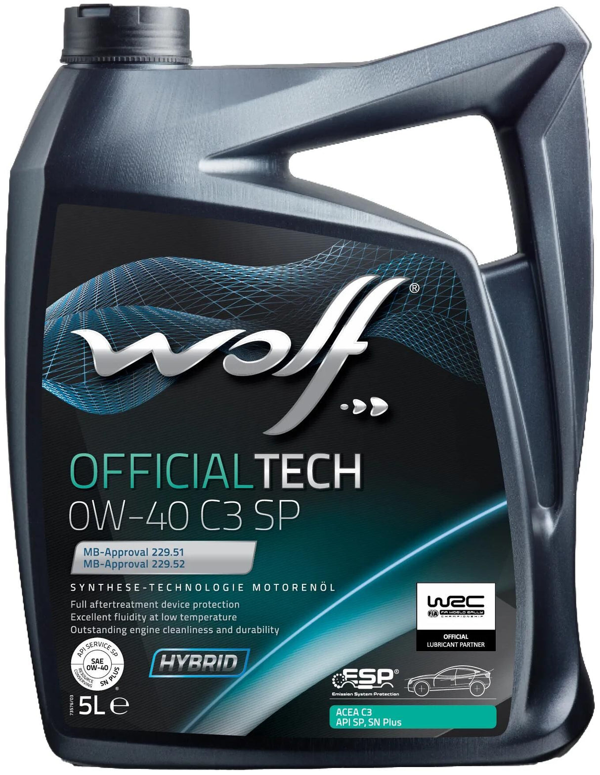 Wolf Motorölofficialtech c3 sp . Motoröl 0w40 5l Off.Tech C3 SP