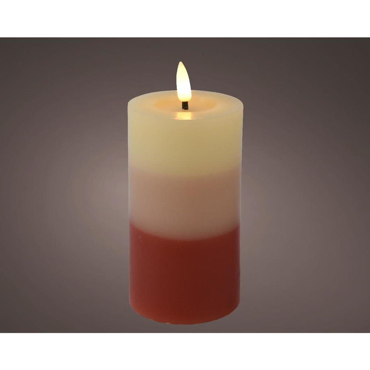Lumineo LED-Kerze Flammeneffekt Farbverlauf 15cm Terra