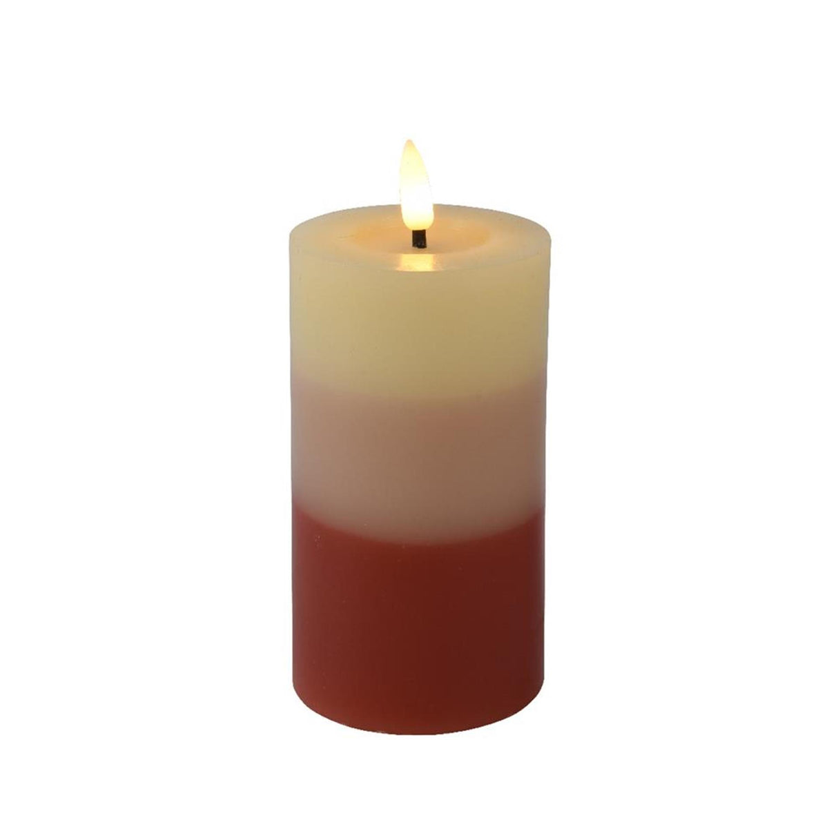 Lumineo LED-Kerze Flammeneffekt Farbverlauf 15cm Terra