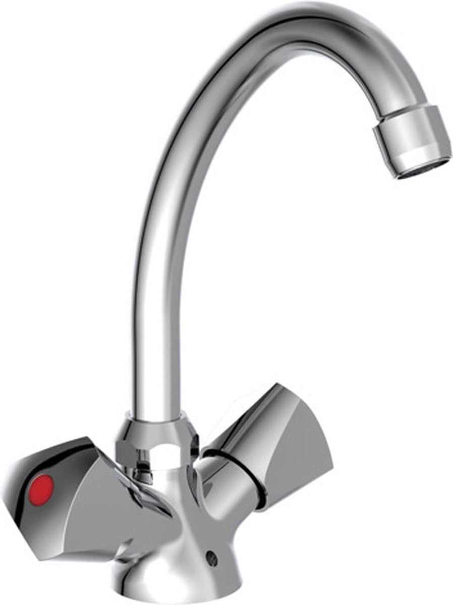Schütte Washbeasin gemischter Kran Zwei -Buttons Savino Chrom -gelenkt