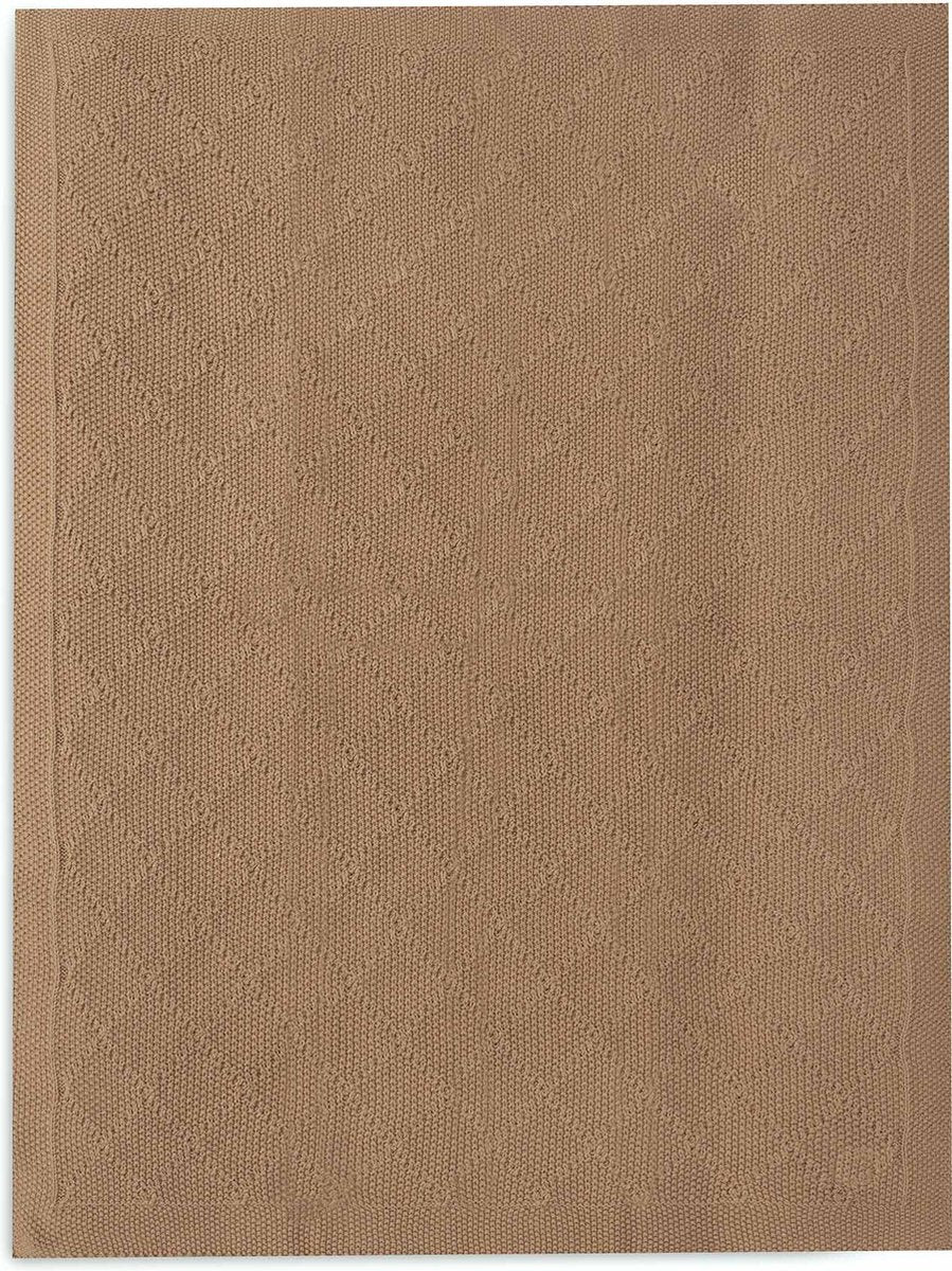 Jollein - deken ledikant 100x150cm - dekentje baby - check knit biscuit