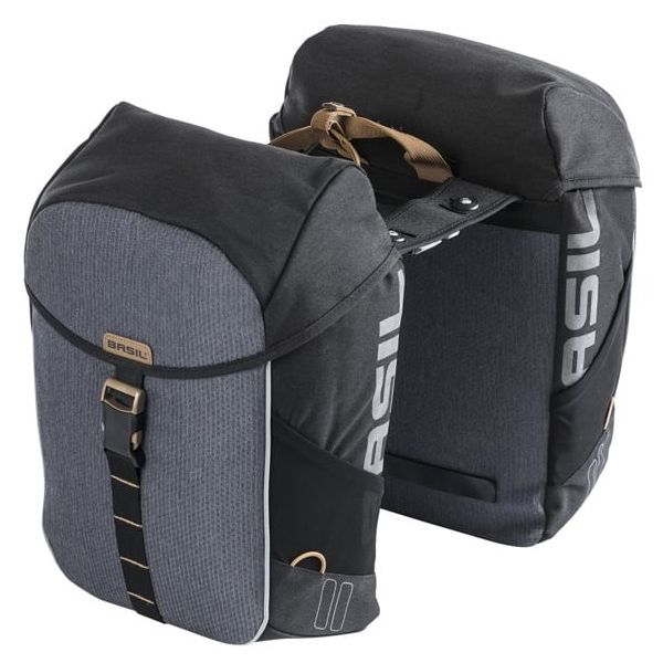 Basil Doppelte Fahrradtasche Miles Mik 34 Liter 13 x 26 x 35 cm – Schwarzgrau
