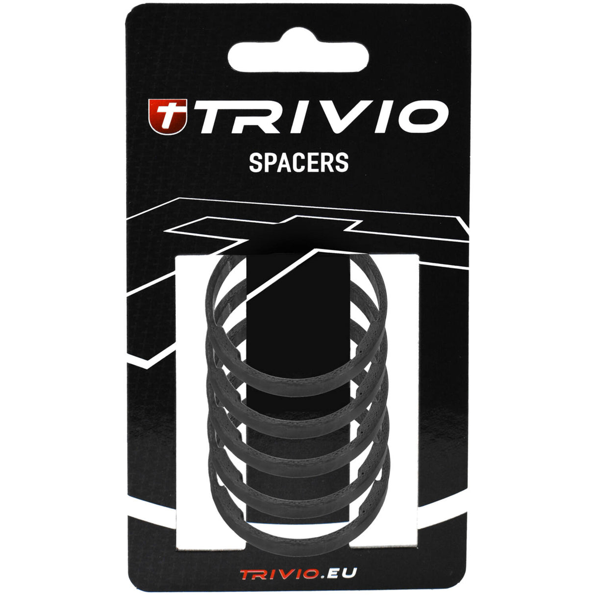Trivio - Distanzstück 5mm 1-1 8 Carbon ud matt - 5 Stück