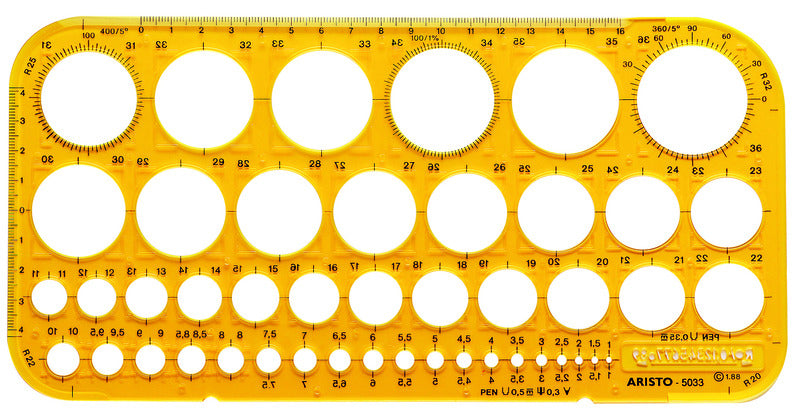 Aristo AR-5033 Kreisschablone 1-36 mm 45 Kreise