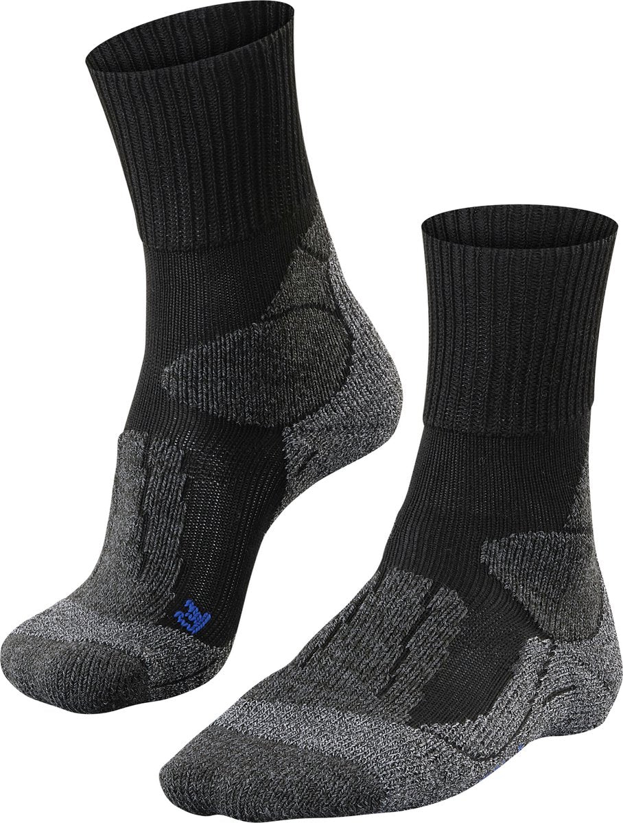 Falke TK1 Cool Anti-Blister Wandersocken aus dickem Lyocell-Funktionsmaterial Herren Schwarz - Größe 42-43