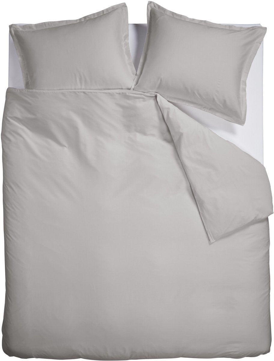Ambiante satin uni dekbedovertrek - lits-jumeaux xl - 260 x 200 220 cm - grijs