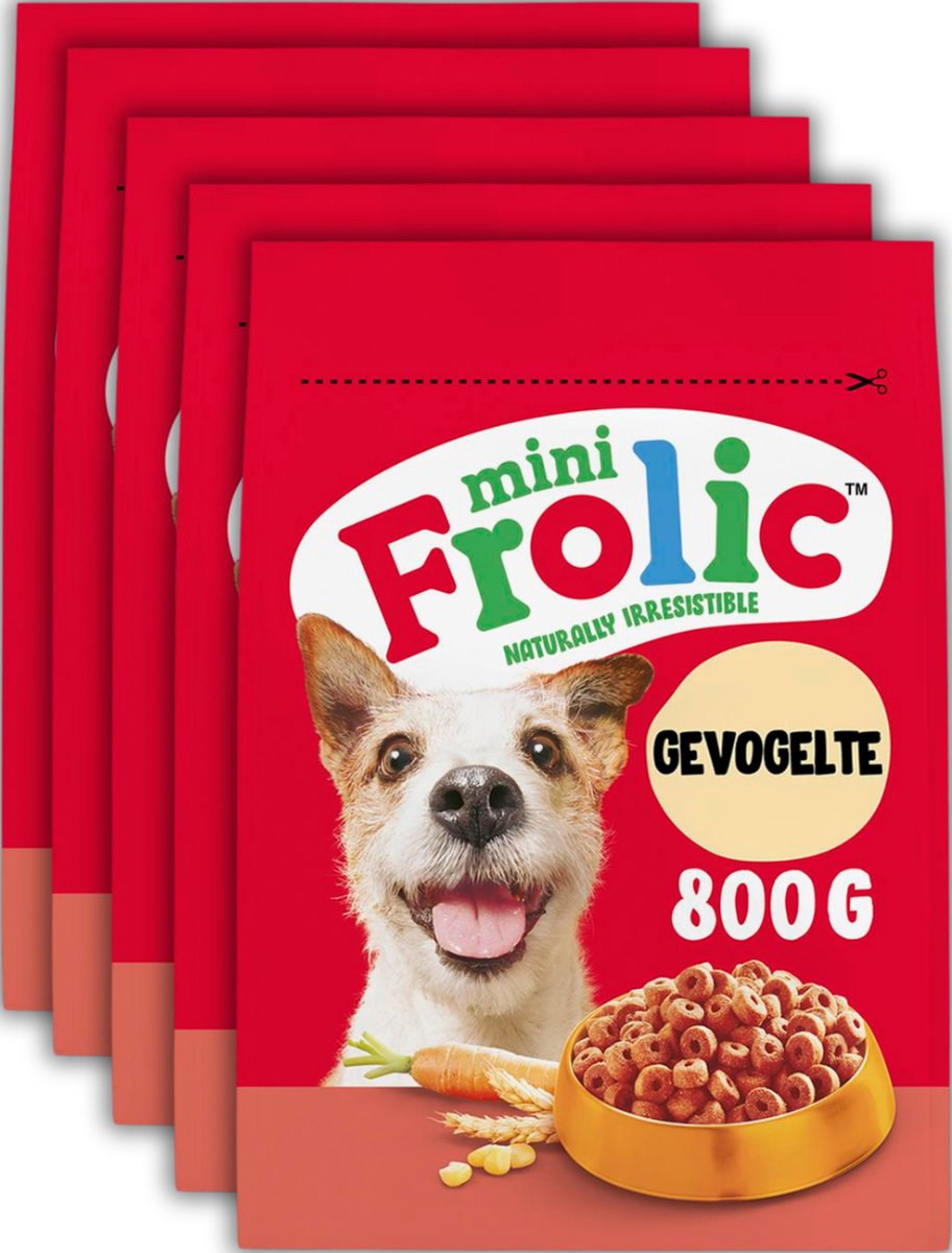 Frolic Mini-Hundefutter – komplettes Trockenfutter – Geflügel – 5 x 800 g