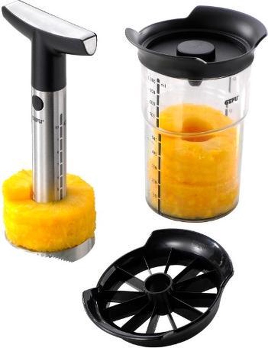 Gefu Ananasentkerner Professional Plus 27,5 cm – inklusive Schneider und Aufbewahrungsbox – Edelstahl