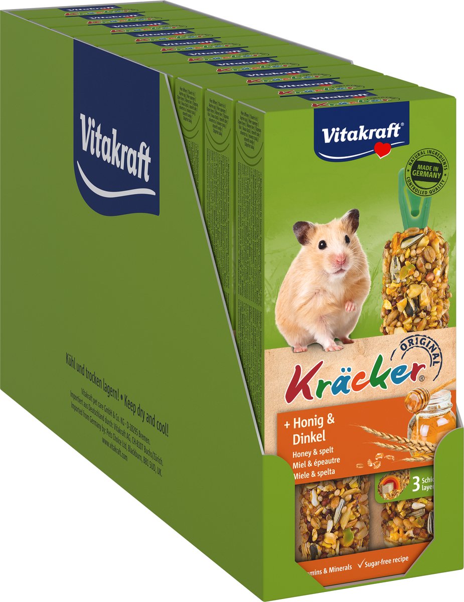 Vitakraft Kräcker Original für Hamster mit Honig und Dinkel - 10x2 Stück (20 Stück)