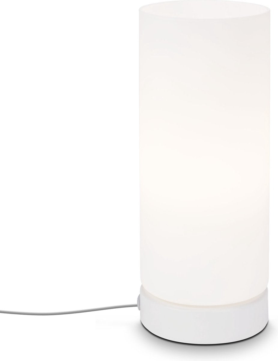 Briloner Paipa – Tischlampe – Weiß – Glas – Metall – E14-Fassung – ø10 cm