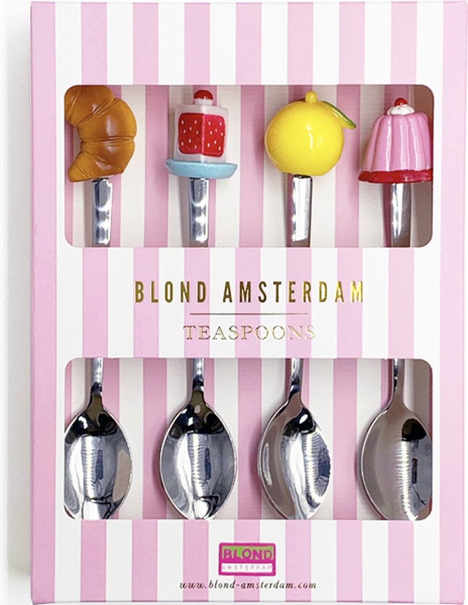 Blond amsterdam , even bijkletsen: theelepels, set van 4