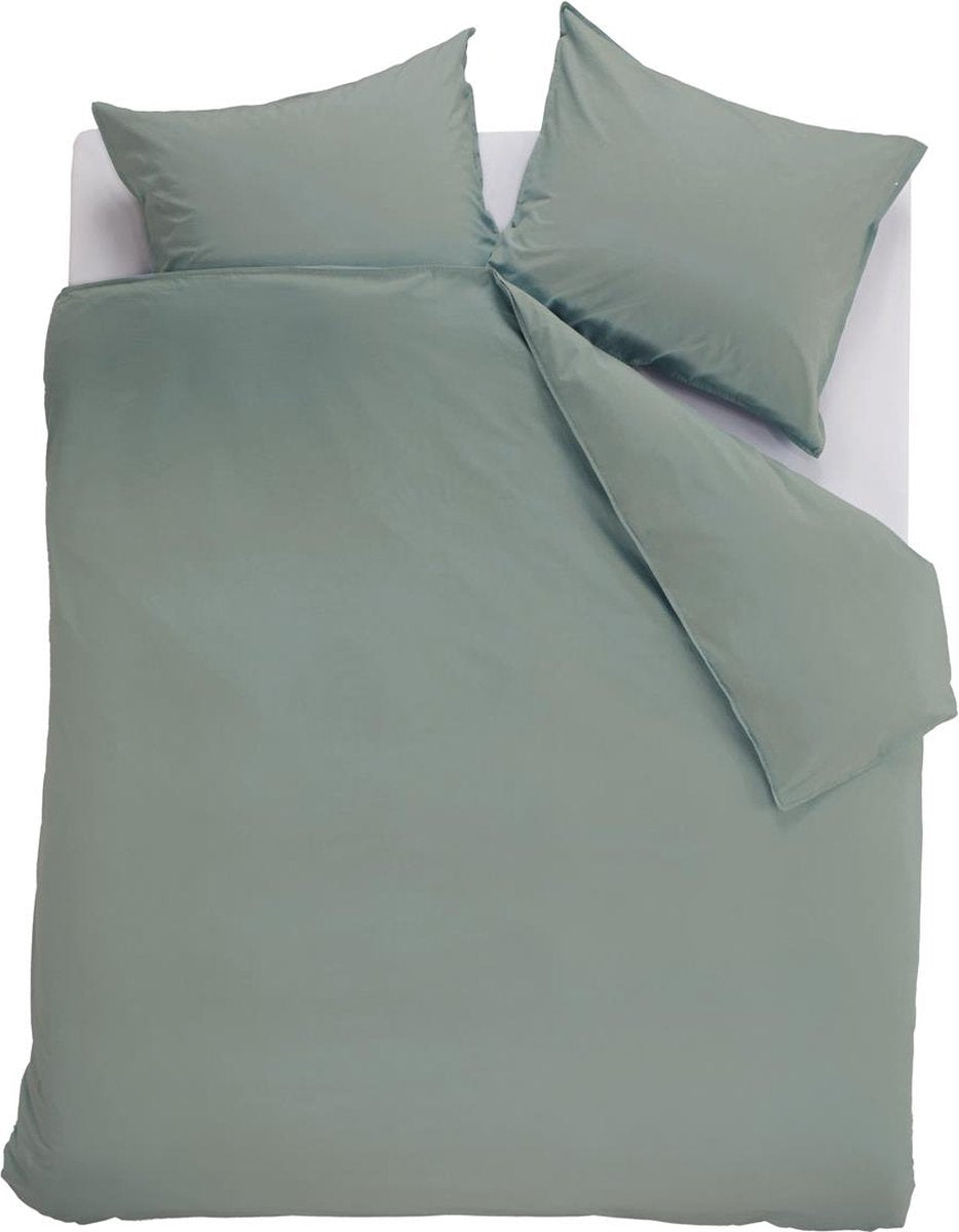 Ambiante cotton uni dekbedovertrek - effen - lits-jumeaux - 240x200 220 cm - groen
