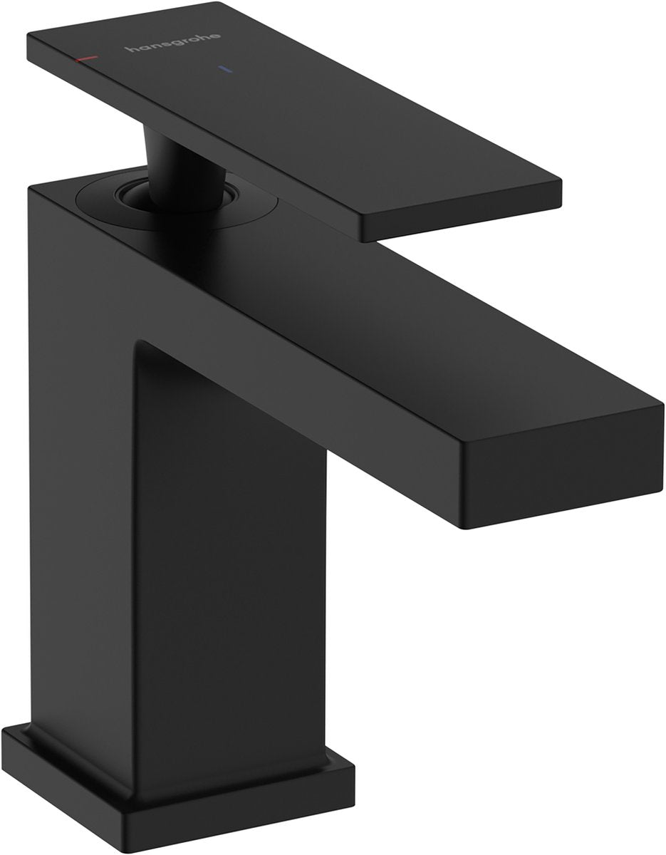 Hansgrohe tecturis e – Waschtischarmatur – Einhebelbedienung – Kaltstart energiesparend – ohne Ablaufgarnitur – 80 mm Größe – mattschwarz