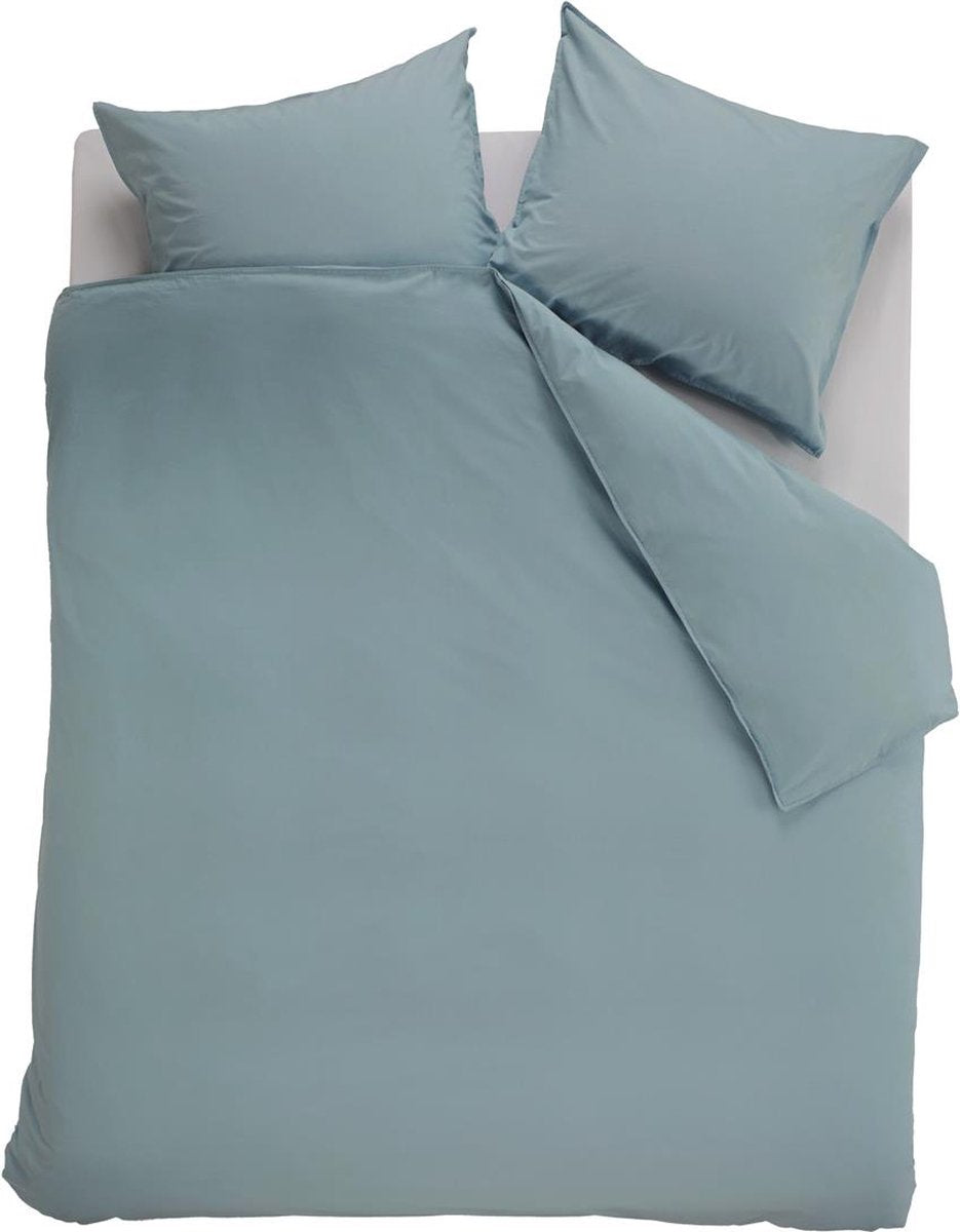 Ambiante cotton uni dekbedovertrek - effen - lits-jumeaux - 240x200 220 cm - blauw