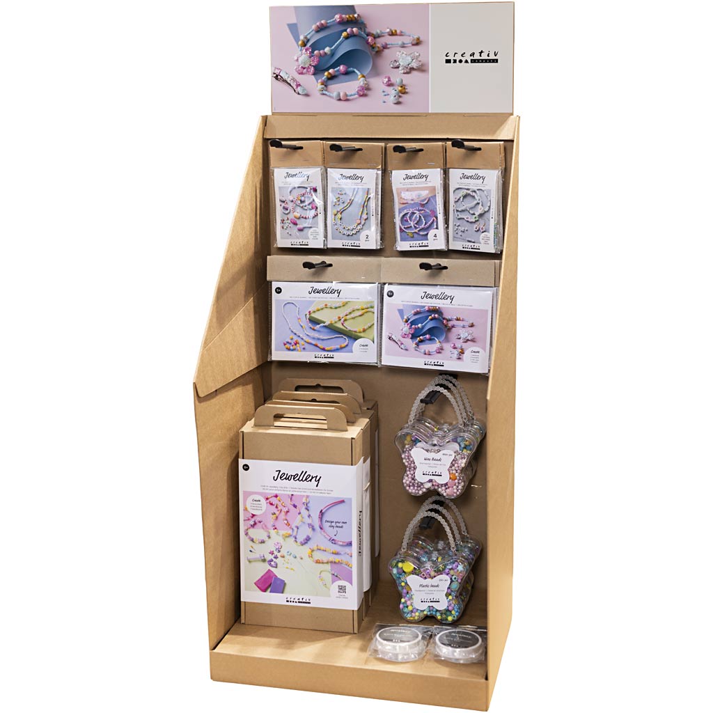 Creativ Company großes Tischdisplay, Schmuck, Kinder, H: 834 mm, T: 322 mm, B: 416 mm, 54 Stück. 1 Stück