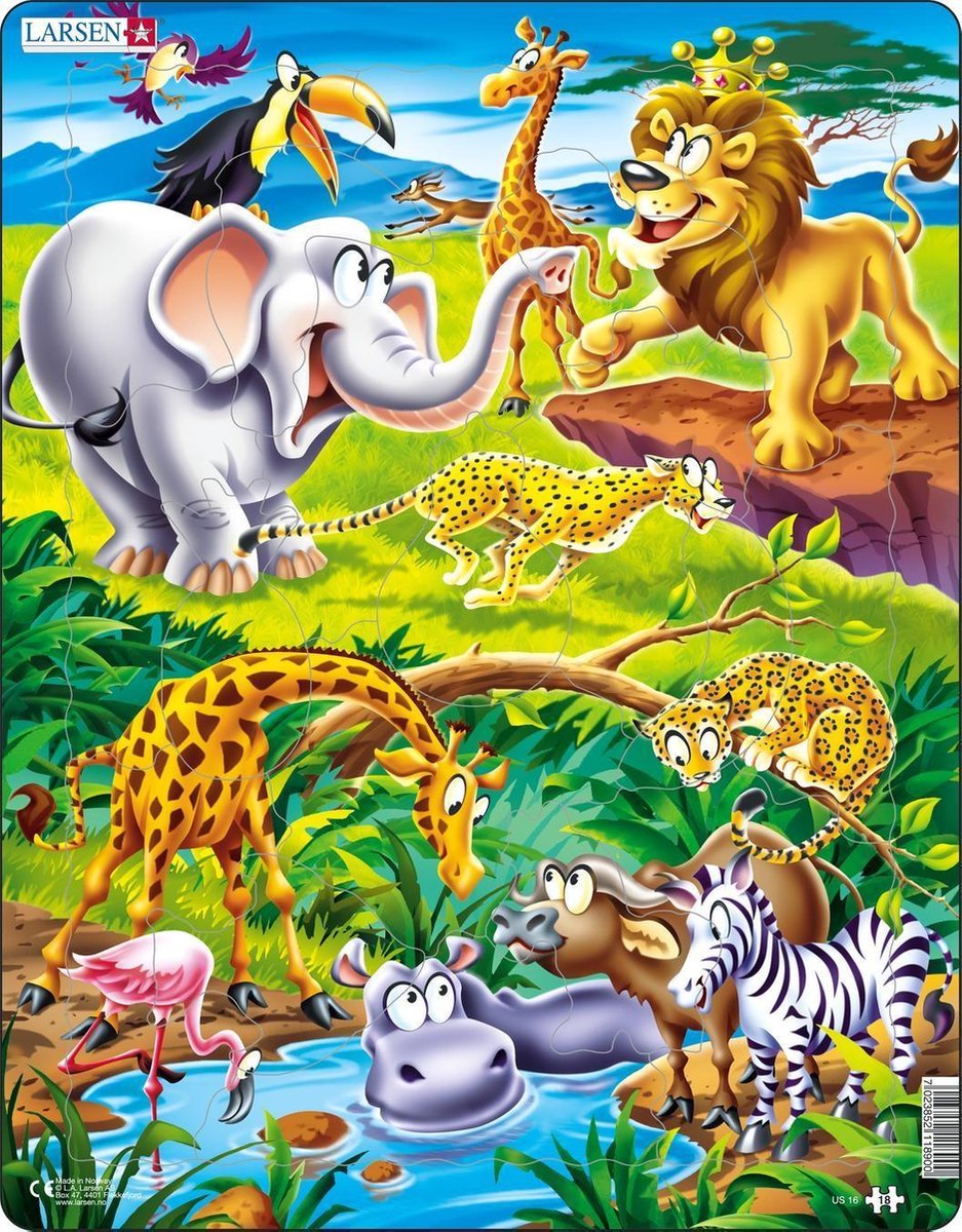 Selecta Larsen Puzzle Tiere – auf Safari, 18 Teile.